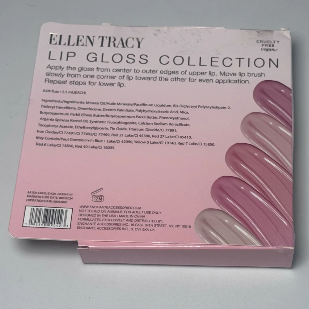 Ellen Tracy Lip Gloss Collection Set of 5 - Shades of Pink
